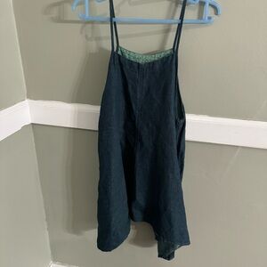 Kleen- Linen Blend Mini Tank Dress With Pockets. Size XS